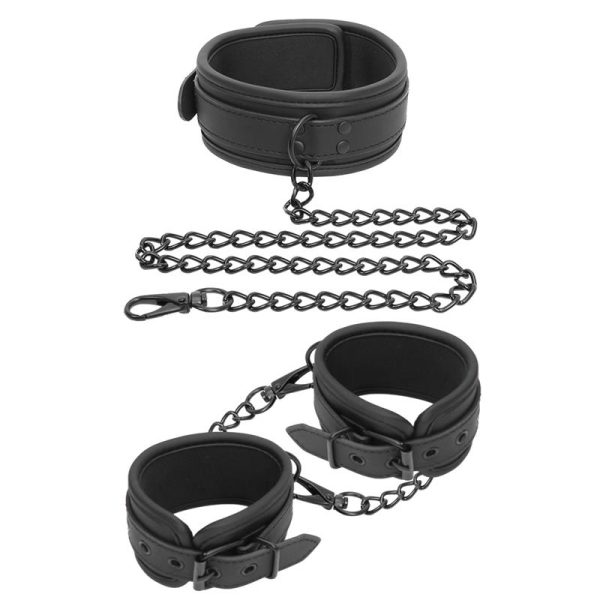 Set de Collar y Esposas para Muñecas Cuero Vegano - imagen 6