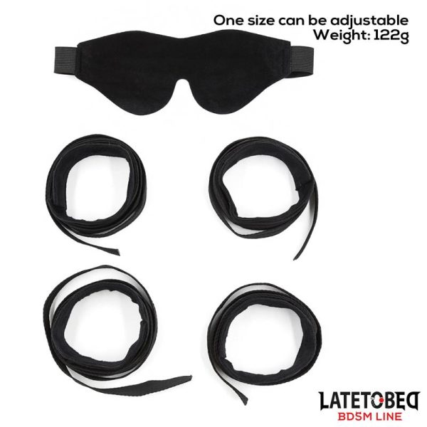 Set de Resticciones 3 Piezas Antifaz, Esposas Muñecas y Tobillos Ajustables - imagen 5