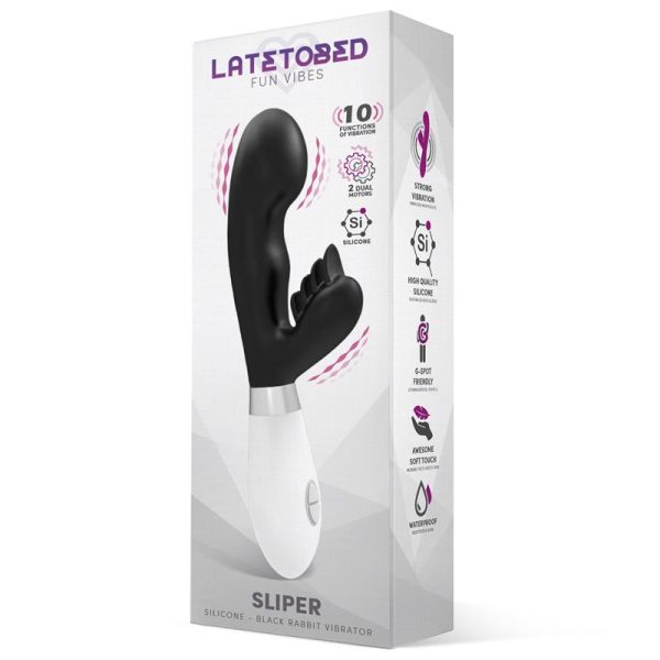 Sliper Vibrador Conejito Silicona Negro - imagen 2
