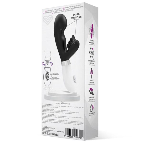 Sliper Vibrador Conejito Silicona Negro - imagen 3