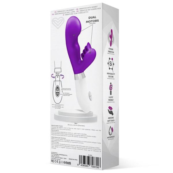 Sliper Vibrador Conejito Silicona Púrpura - imagen 3