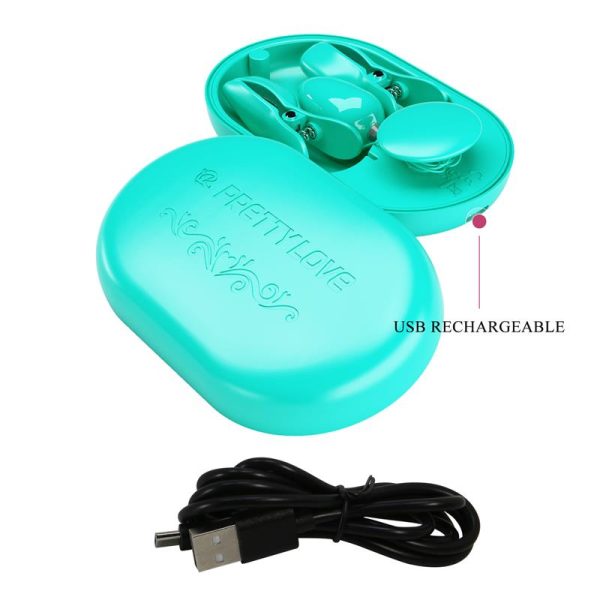Surprise Box Huevo Vibrador y Pinzas para Pezones con Electro Estimulación Azul - imagen 3