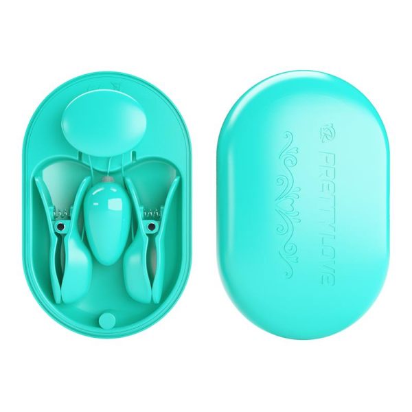 Surprise Box Huevo Vibrador y Pinzas para Pezones con Electro Estimulación Azul - imagen 4