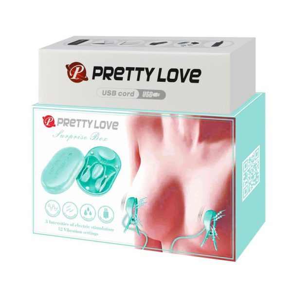 Surprise Box Huevo Vibrador y Pinzas para Pezones con Electro Estimulación Azul - imagen 7