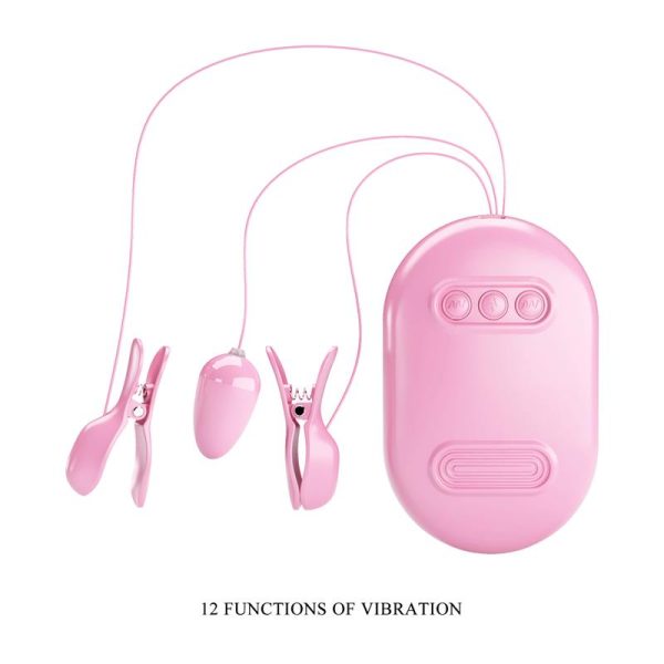 Surprise Box Huevo Vibrador y Pinzas para Pezones con Electro Estimulación Rosa - imagen 3