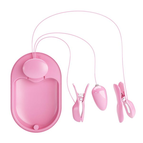 Surprise Box Huevo Vibrador y Pinzas para Pezones con Electro Estimulación Rosa - imagen 6