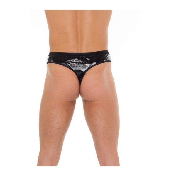Tanga de PVC Negro Talla Única - imagen 2