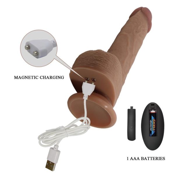 Tommy Dildo Realista con Vibración y Thrusting con Contorl Remoto - imagen 5