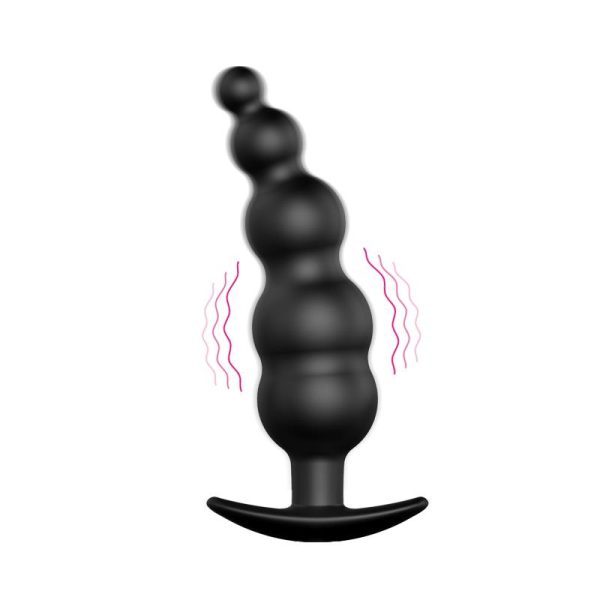 Vibrador Anal Burbujas Negro con Control Remo cl70 - imagen 3