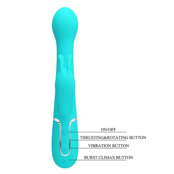 Vibrador con Thrusting y Bolas Rotatorias Dejon Azul - imagen 2
