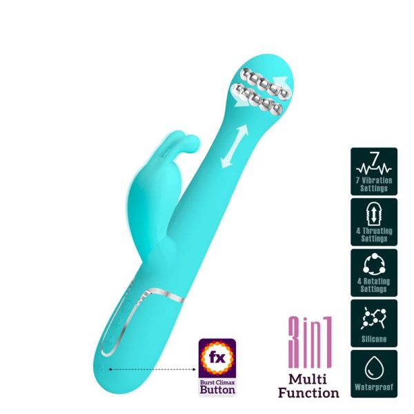 Vibrador con Thrusting y Bolas Rotatorias Dejon Azul - imagen 8
