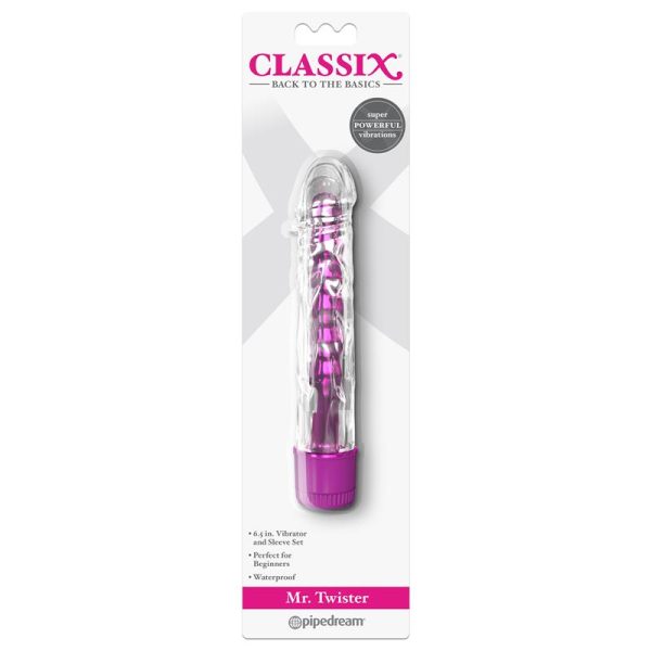Vibrador Mr. Twister Rosa Metálico 17 cm - imagen 2