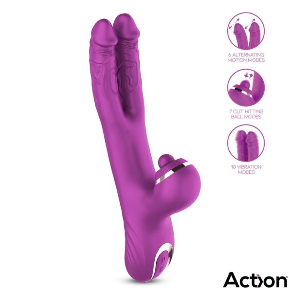 Nico Vibrador con Dildos Alternantes y Bola Percutora 4 Motores - imagen 7