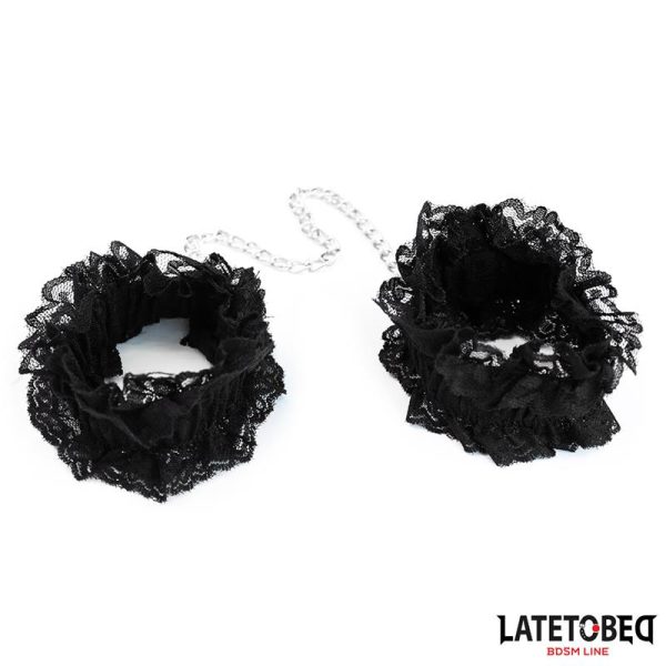 Esposas para Pies de Encaje Elástico Negro
