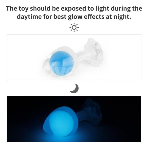 Gemoria Plug Anal Silicona Bola Interna Acero Brilla en la Oscuridad - imagen 8