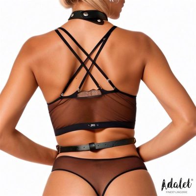 Hilda Arnés de Pecho con Cadenas Cuero Vegano Talla Única