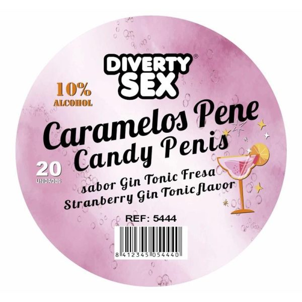 20 Caramelos Forma de Pene Sabor Gin Tonic
