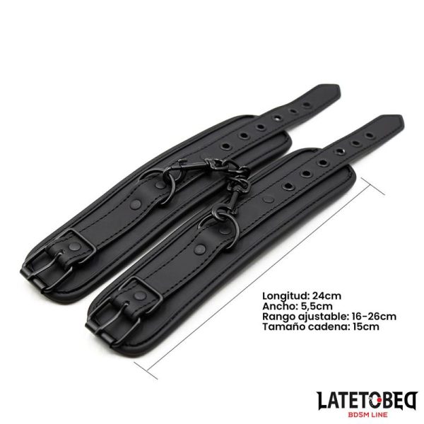 Esposas con Cadena Negro Sólido - imagen 2