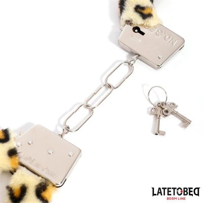Esposas de Metal con Pelo Animal Print Leopardo
