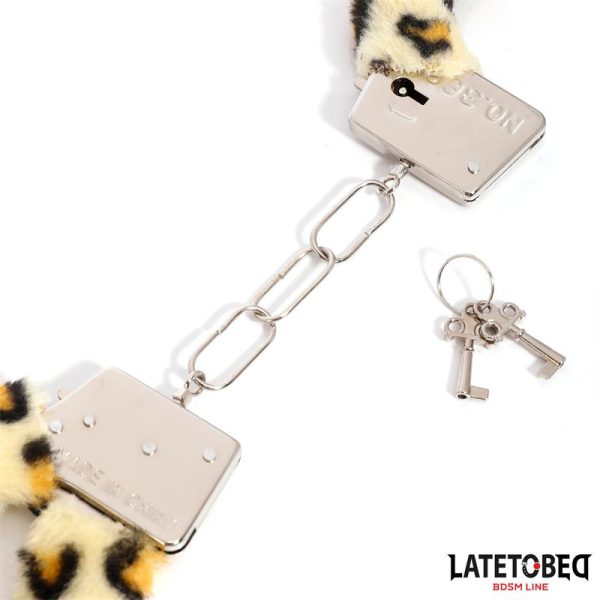 Esposas de Metal con Pelo Animal Print Leopardo - imagen 2