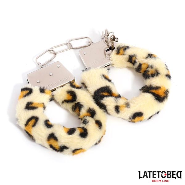 Esposas de Metal con Pelo Animal Print Leopardo - imagen 3
