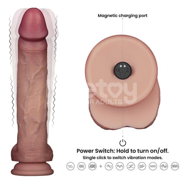 Dildo con Vibración Piel Deslizante Silicona Dual Layer 10 - imagen 22