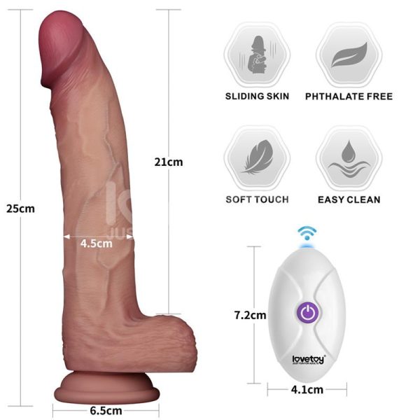 Dildo con Vibración Piel Deslizante Silicona Dual Layer 10 - imagen 5