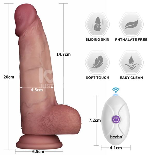 Dildo con Vibración Piel Deslizante Silicona Dual Layer 8 - imagen 13