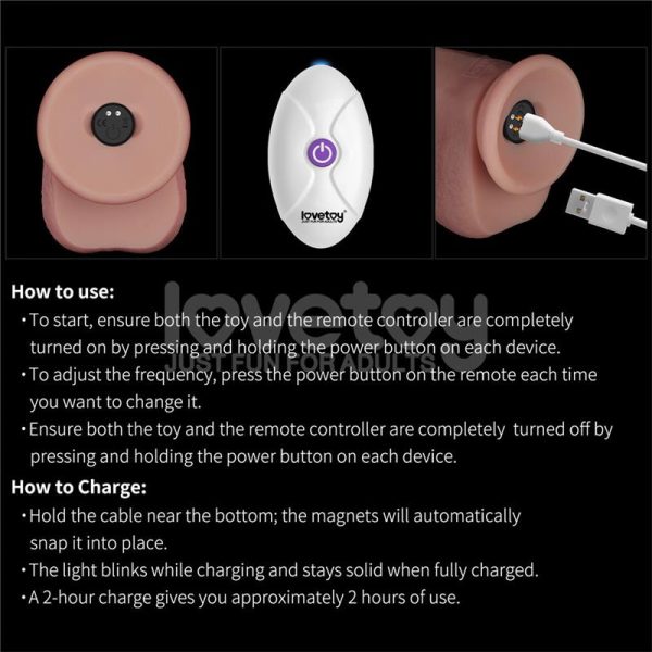 Dildo con Vibración Piel Deslizante Silicona Dual Layer 8 - imagen 18