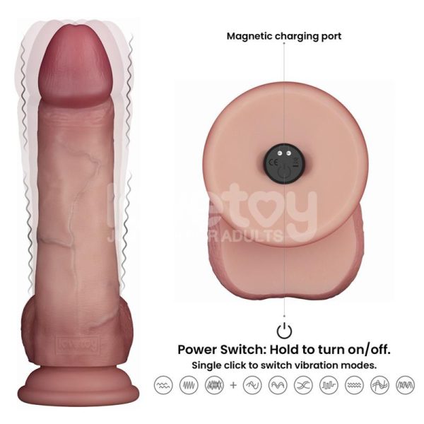 Dildo con Vibración Piel Deslizante Silicona Dual Layer 8 - imagen 5