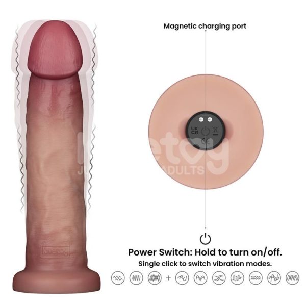 Dildo con Vibración Piel Deslizante Silicona Dual Layer 9 - imagen 12