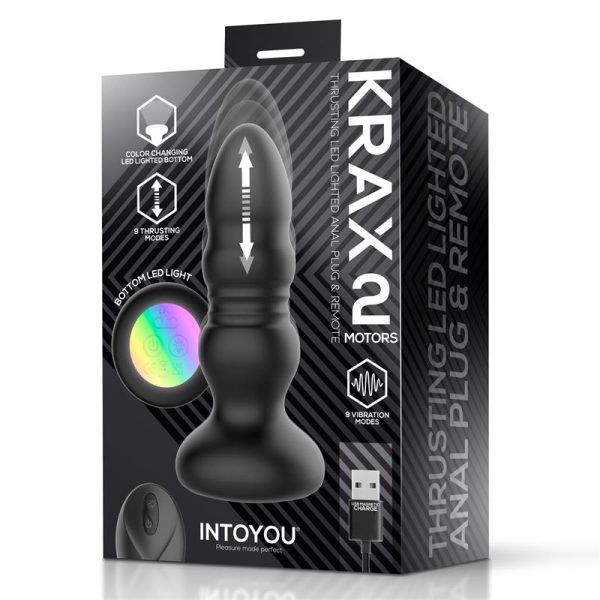 Krax Plug Anal con Vibración, Thrusting y Luz Led con Control Remoto - imagen 7