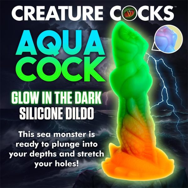 Aqua-Cock Dildo Brilla en la Oscuridad Silicona - imagen 18