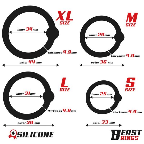 Set de 4 Anillos para el Pene Silicona - imagen 4