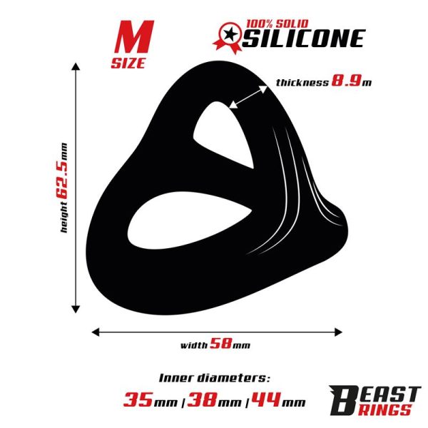 Anillo Triple Silicona Solida 44/38/35mm Talla M - imagen 3