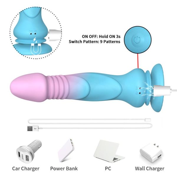 Dildo Vibrador con Thrusting y Ventosa - imagen 4