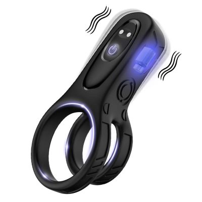 Sexcalofrios 18 Mecha-style Anillo Doble para el Pene con Vibracion