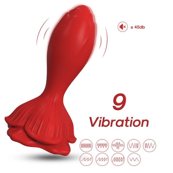 Plug Anal con Vibración Base de Rosa - imagen 6