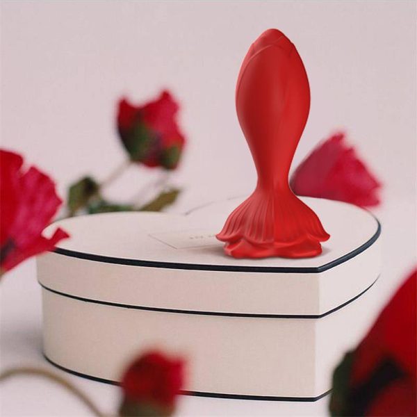 Plug Anal con Vibración Base de Rosa - imagen 7