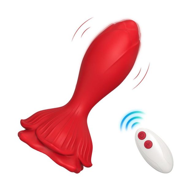 Plug Anal con Vibración Base de Rosa - imagen 10
