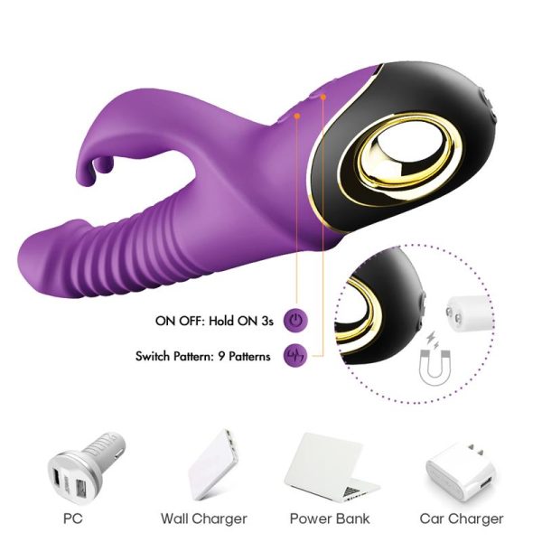 Vibrador con Thrusting y Oscilación 360º Purpura - imagen 6