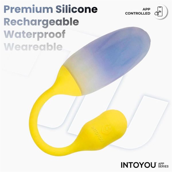 NexEgg Huevo Vibrador Doble Capa Silicona App Amarillo/Púrpura - imagen 2