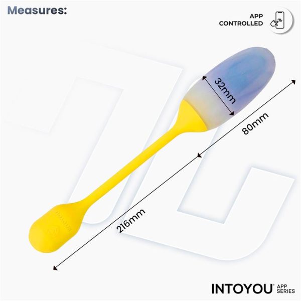 NexEgg Huevo Vibrador Doble Capa Silicona App Amarillo/Púrpura - imagen 6