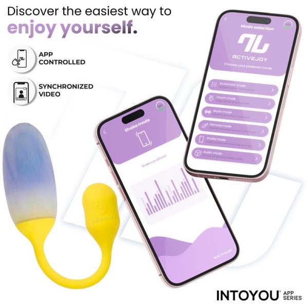 NexEgg Huevo Vibrador Doble Capa Silicona App Amarillo/Púrpura - imagen 7