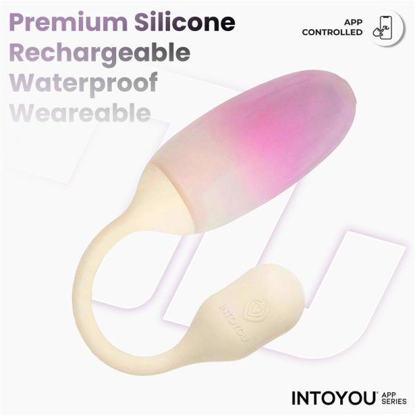NexEgg Huevo Vibrador Silicona Doble capa App Beige/Rosa - imagen 2