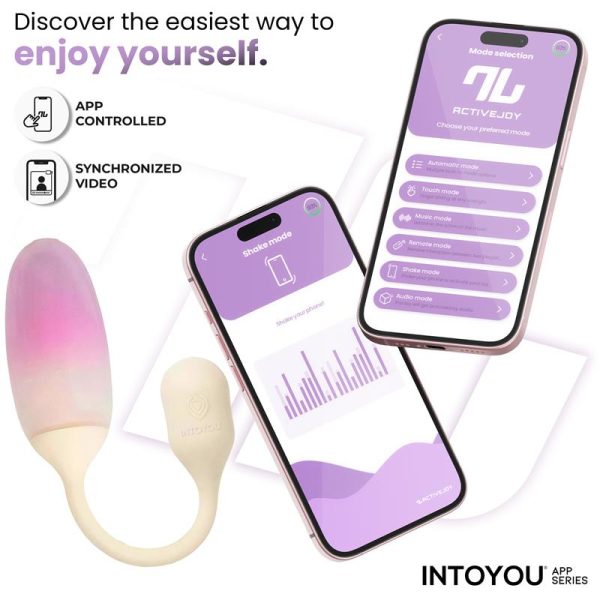 NexEgg Huevo Vibrador Silicona Doble capa App Beige/Rosa - imagen 9