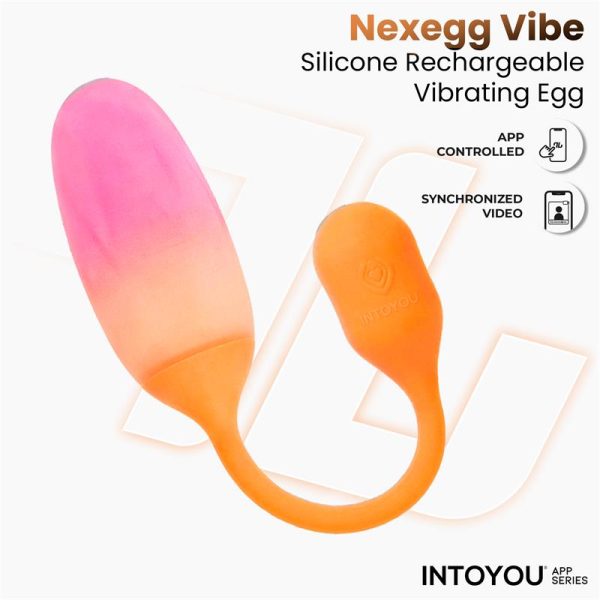 NexEgg Huevo Vibrador Silicona Doble Capa App Naranja/Rosa - imagen 3