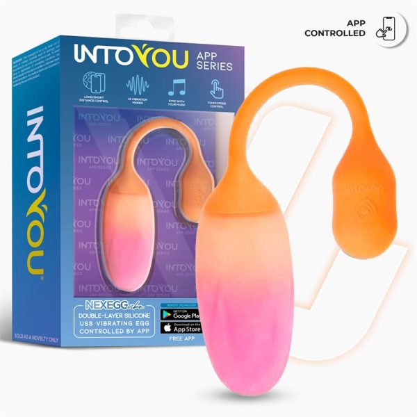 NexEgg Huevo Vibrador Silicona Doble Capa App Naranja/Rosa - imagen 4