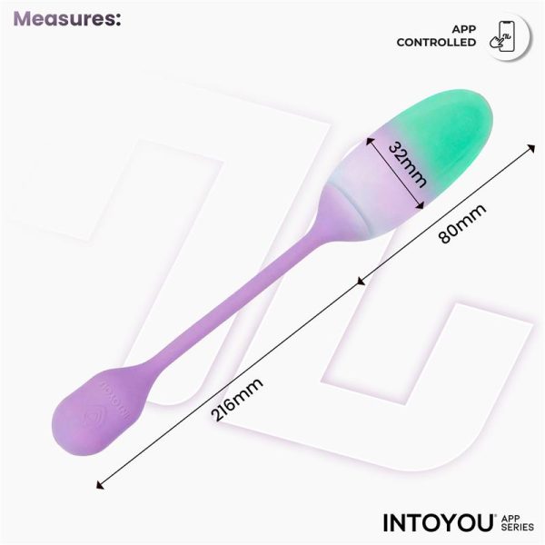 NexEgg Huevo Vibrador Silicona Doble capa con App Lila/Pistacho - imagen 12