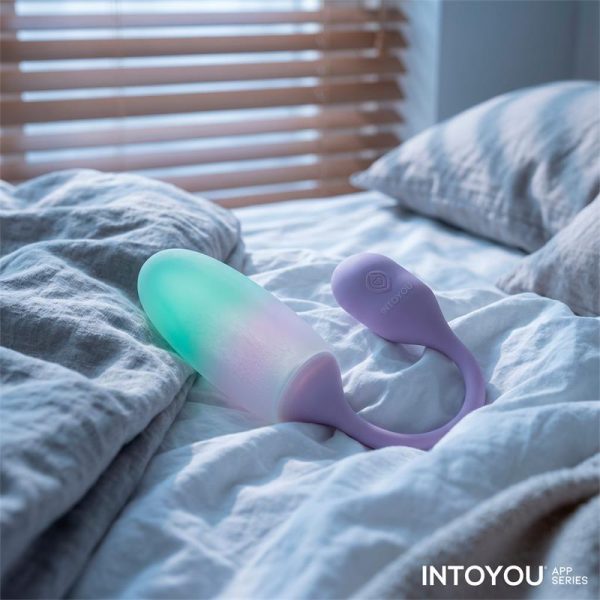 NexEgg Huevo Vibrador Silicona Doble capa con App Lila/Pistacho - imagen 5